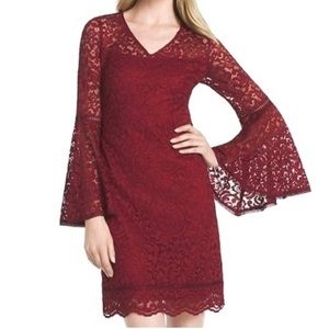 White House Black Market red lace dress size 12